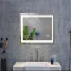36 * 28LED Lighted Bathroom Wall Mounted Mirror with High Lumen+Anti Fog Separately Control+Dimmer Function view 3