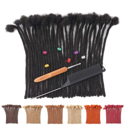 0.4 cm Loc Extensions Human Hair 100 Strands Dreads Extensions Men Women Short Dreadlocks Extensions Real Human Hair Loc Extension Natural Black Handmade Permanent Locs (0.4cm 1B 6 Inch 100 Strands)