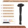 0.4 cm Loc Extensions Human Hair 100 Strands Dreads Extensions Men Women Short Dreadlocks Extensions Real Human Hair Loc Extension Natural Black Handmade Permanent Locs (0.4cm 1B 6 Inch 100 Strands) view 2