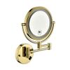 8 Inch LED Wall Mount Two Sided Magnifying Makeup Vanity Mirror 12 Inch Extension Gold 1X,3X Magnification Plug 360 Degree Rotation Waterproof Button Shaving Mirror view 1