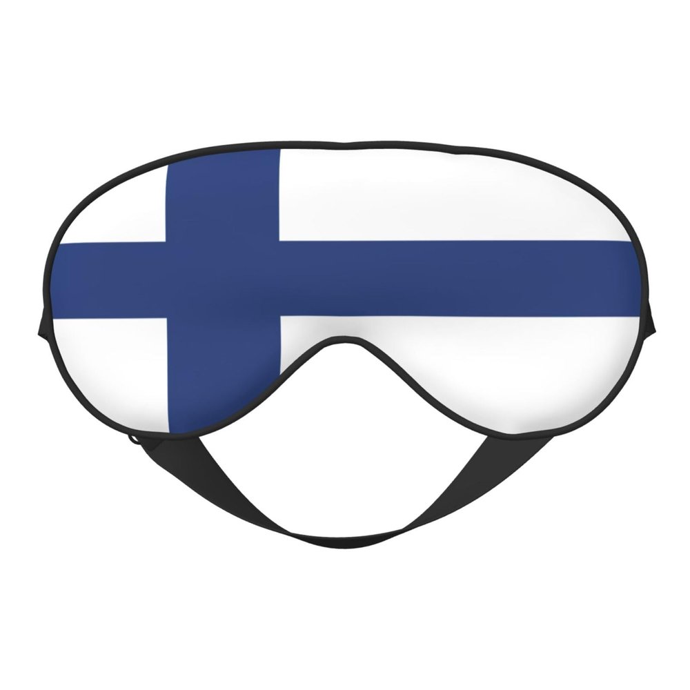 Finnish Flag Print Sleep Mask Silk-Like Eye Mask Sleeping Eye Mask for Women Men for Travel Sleep Relaxation
