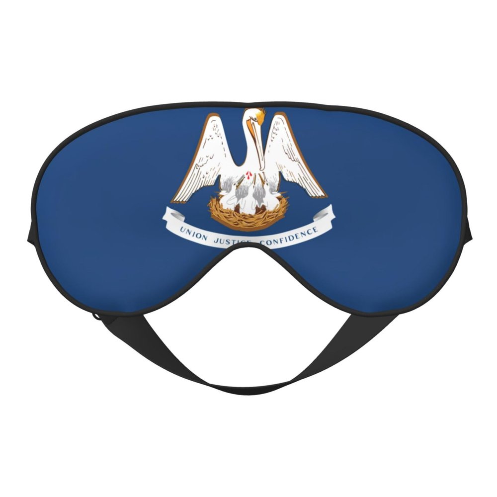 Louisiana State Flag Print Sleep Mask Silk-Like Eye Mask Sleeping Eye Mask for Women Men for Travel Sleep Relaxation