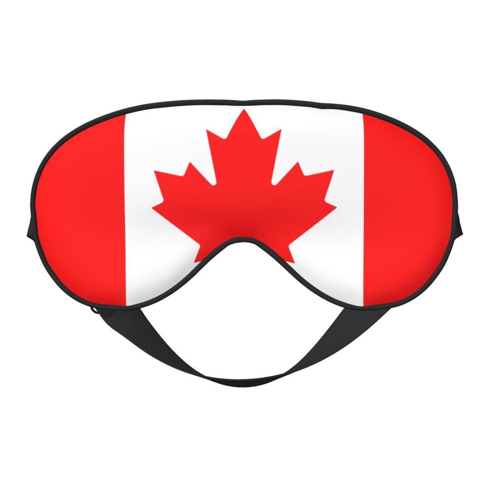 Canadian Flag Print Sleep Mask Silk-Like Eye Mask Sleeping Eye Mask for Women Men for Travel Sleep Relaxation