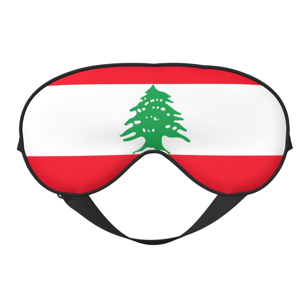Flag of Lebanon Print Sleep Mask Silk-Like Eye Mask Sleeping Eye Mask for Women Men for Travel Sleep Relaxation