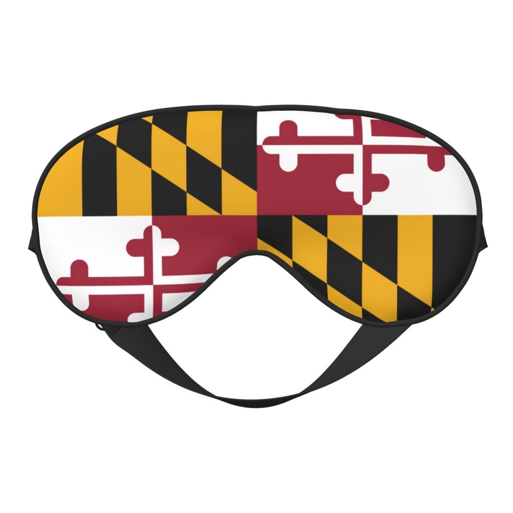 Maryland State Flag Print Sleep Mask Silk-Like Eye Mask Sleeping Eye Mask for Women Men for Travel Sleep Relaxation