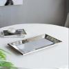 20" x 12" Antique Silver Rectangle Mirror with Floral Accents, Mirrored Display Tray, Hanging Wall Mirror view 2