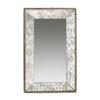 20" x 12" Antique Silver Rectangle Mirror with Floral Accents, Mirrored Display Tray, Hanging Wall Mirror view 4