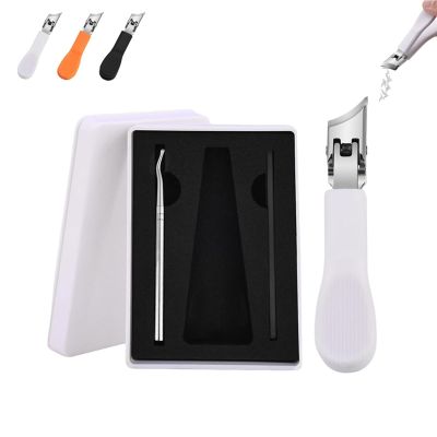 kolewe Nail Clipper, Wide Jaw Opening Nail Clipper Long Handled Toenail Clippers(Black)