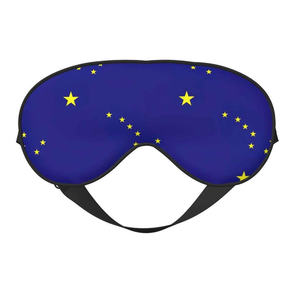 Alaska State Flag Print Sleep Mask Silk-Like Eye Mask Sleeping Eye Mask for Women Men for Travel Sleep Relaxation