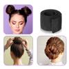 2 Pcs Black Reusable Hair Bun Maker, Donut Bun Maker DIY French Twist Hair Fold Wrap Snap - Easy Bun Hair Tool - Shaper Bun Hair Tool -Ballet Bun for Women and Kids view 3
