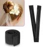 2 Pcs Black Reusable Hair Bun Maker, Donut Bun Maker DIY French Twist Hair Fold Wrap Snap - Easy Bun Hair Tool - Shaper Bun Hair Tool -Ballet Bun for Women and Kids view 4