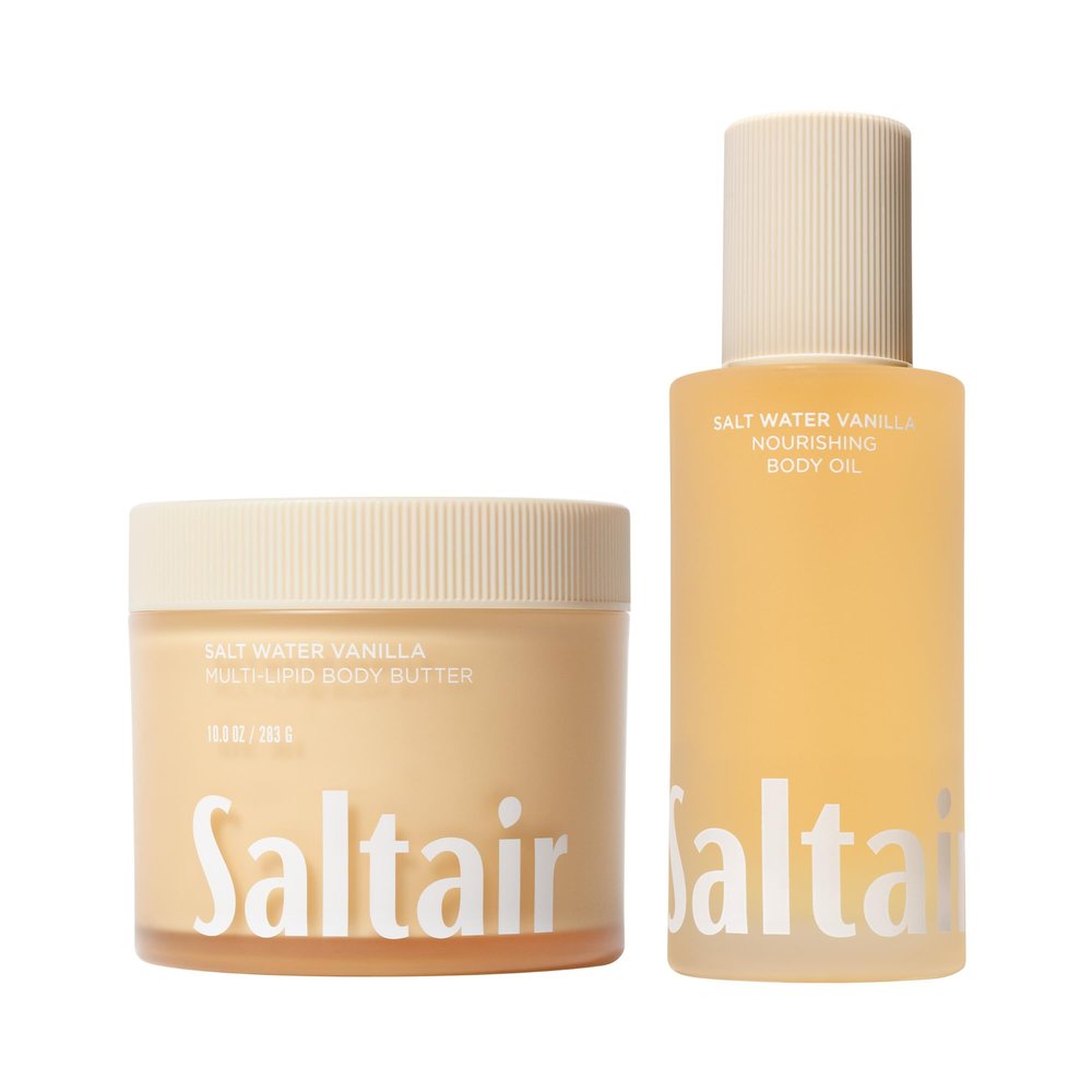 Saltair Body Oil and Multi-Lipid Body Butter Set  Deep Moisture, Hydrating After-Shower Skincare Duo  Salt Water Vanilla Scent