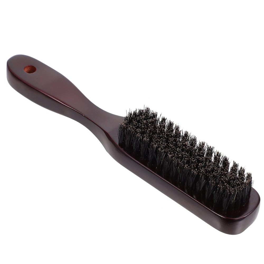PACKOVE Wooden Beard Brush Natural Boar Bristle Facial Cleaning Brush for Men Vintage Design Grooming Tool for Home and Salon Use