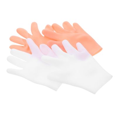 BELLIFFY 2pairs Moisturizing Gloves for Dry Hands for Home Soft and Skin-Friendly for Night Use and Travel Skin Color