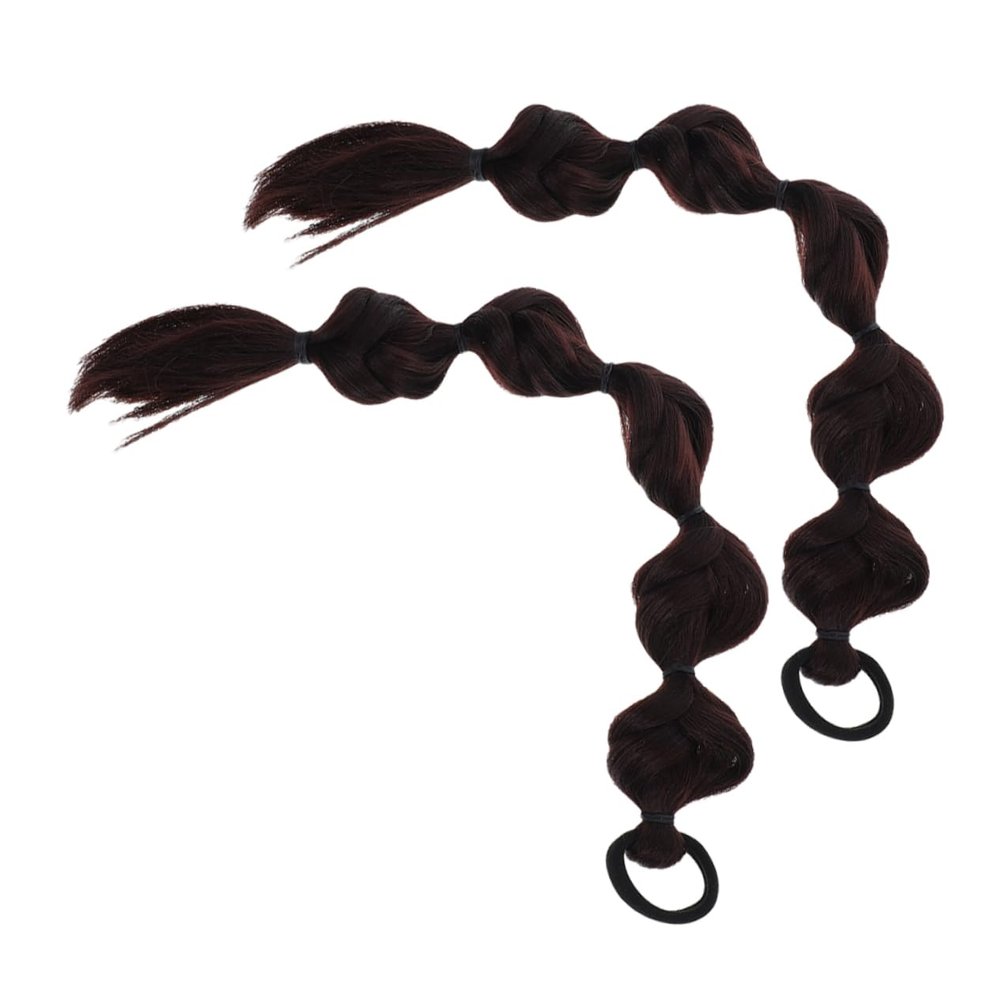 SKISUNO 2pcs Natural Bubble Braids Ponytail Hair Extensions for Women Sweet Cool Boxing Braids for Festivals Parties and Daily Wear Deep
