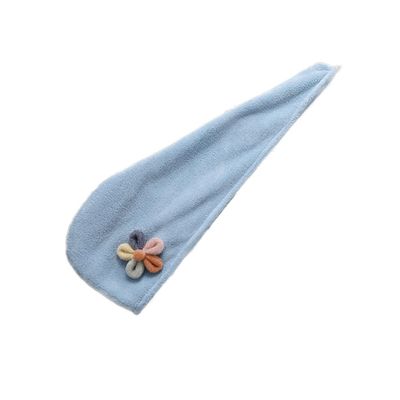 Baluue Quick-Drying Hair Towel Turban for Women Absorbent Coral Cap Lightweight Soft for Shower Makeup and Spa Light Blue