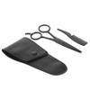 PartyKindom 3pcs Stainless Steel Beard Comb Nose Hair Clipper Set Grooming Scissors Mustache Trimmer Trimmers for Barbers Mens Grooming Kit view 1