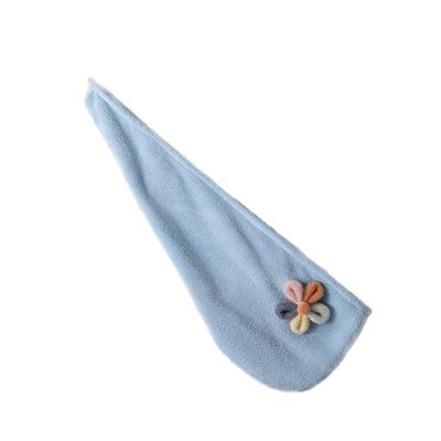 Mikinona 1pc Coral Fleece Quick-Dry Hair Towel Turban for Women Super Absorbent and Cap for Fast Hair Drying Lightweight and Breathable Light Blue
