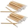 WOONEKY Wooden Handle Lipstick Applicators 100pcs Lip Gloss Wand Makeup Lip Brush Set view 1