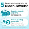 Clean Skin Club Blemish Control Clean Towels XL, Compostable Face Towels, Light Exfoliation for Oily Skin, Eczema Association Accepted Disposable Face Towelette, Makeup Remover Dry Wipes, 50 count view 4