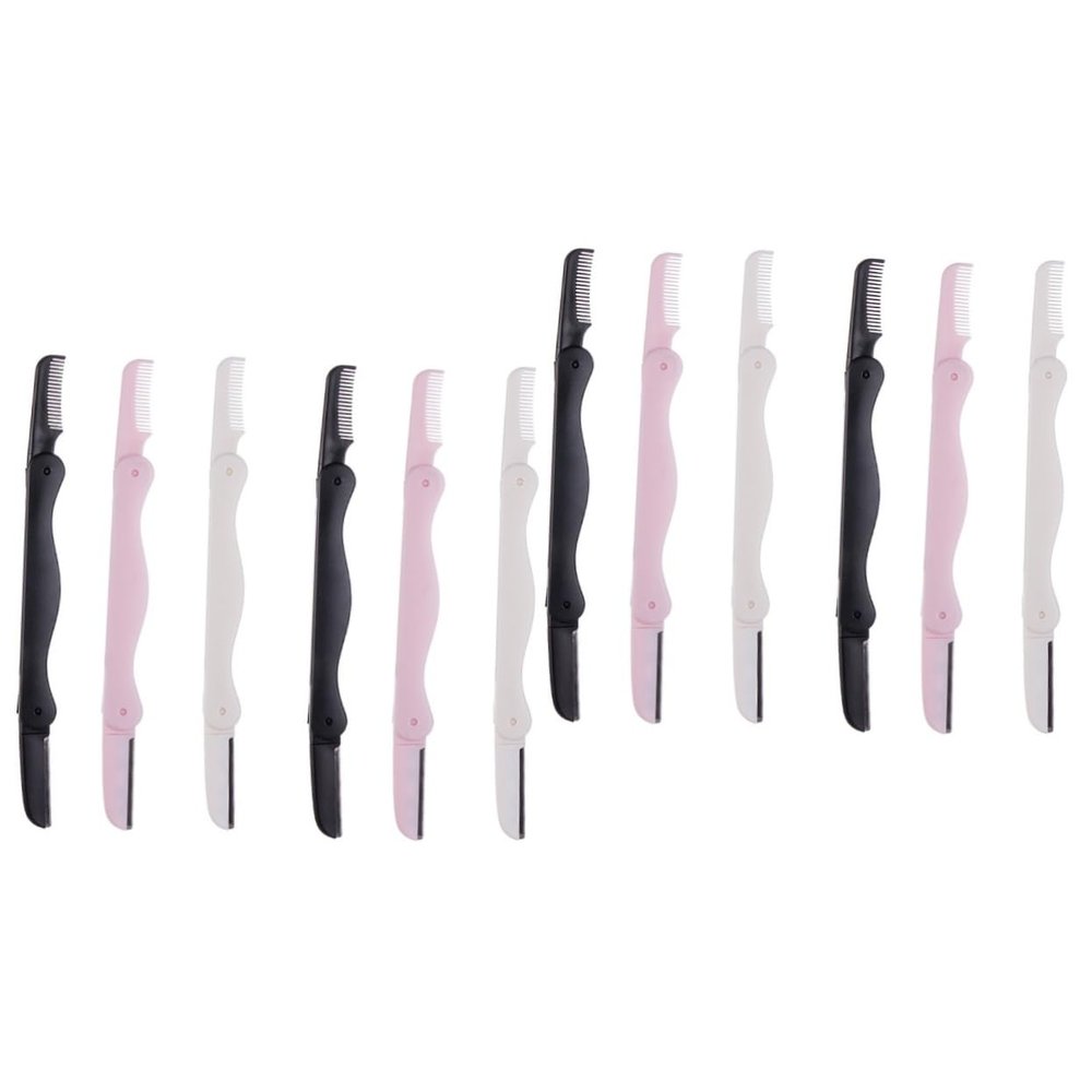 EPIGEIST 12pcs Eyebrow Trimmer Knife Facial Razor Women Portable Set for Home Outdoor Use
