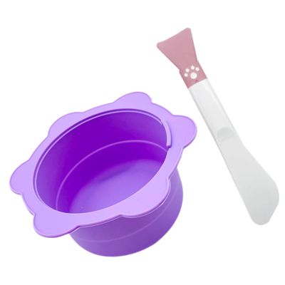 WRITWAA 1set Nonstick Silicone Wax Melting Bowl - Container for Facial Mask Mixing and Waxing Bowls Mixing Sticks Easy to Clean and Efficient Use