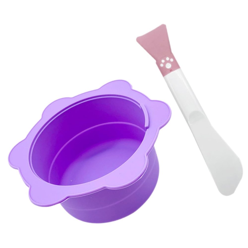 WRITWAA 1set Nonstick Silicone Wax Melting Bowl - Container for Facial Mask Mixing and Waxing Bowls Mixing Sticks Easy to Clean and Efficient Use