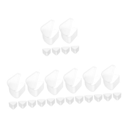 ABOOFAN 24pcs Travel-friendly Triangle Sponge Case Makeup Organizer for Powder Puff Compact Beauty Tool Holder