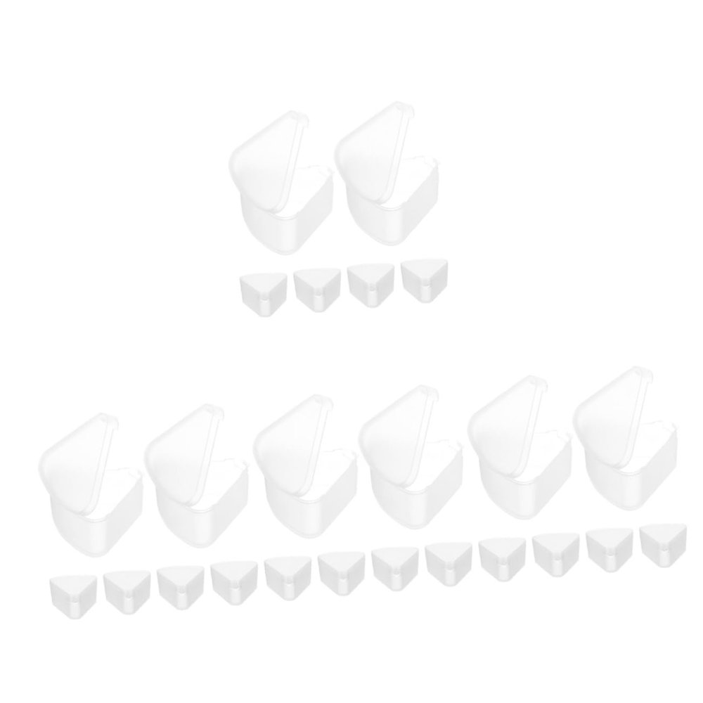 ABOOFAN 24pcs Travel-friendly Triangle Sponge Case Makeup Organizer for Powder Puff Compact Beauty Tool Holder