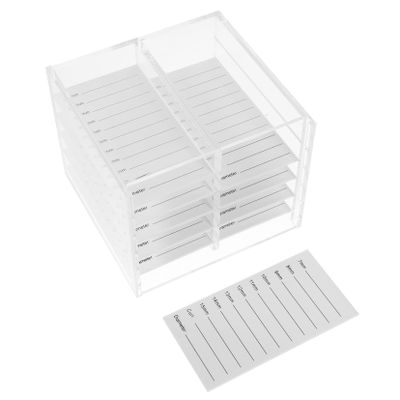 ABOOFAN Acrylic Makeup Eyelash Organizer Box Long Capacity Storage Case for False Lashes Layers