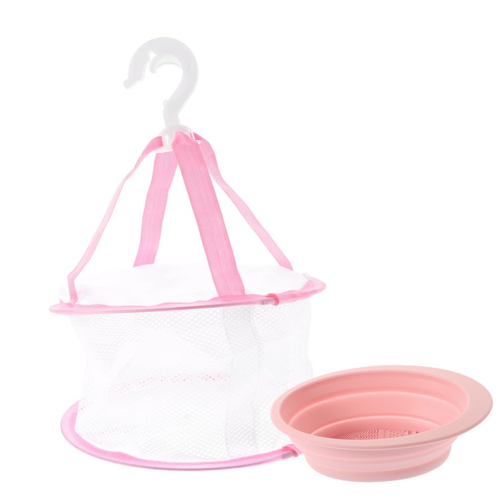 GALPADA 4pcs Makeup Brush Cleaning Bowl Set Brush Cleaner Mats Drying Net Makeup Tool Cleaning Kit for Beauty