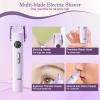 4 in 1 Bikini Trimmer for Women, Upgrade Dual Head Electric Painless Razor, IPX7 Waterproof Wet & Dry Use Electric Razor with Led Light and Display for Nose, Eyebrow, Bikini, Body (Purple) view 3