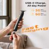 [2025 Upgraded] Body & Nose Hair Trimmer Kit, [All-in-One] Travel Beard Electric Shaver for Men, USB-C Fast Charging, Rechargeable Painless Razor Cordless Waterproof Wet/Dry, Black(Solo) view 4