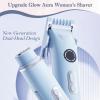 4 in 1 Bikini Trimmer for Women, Upgrade Dual Head Electric Painless Razor, IPX7 Waterproof Wet & Dry Use Electric Razor with Led Light and Display for Nose, Eyebrow, Bikini, Body (Blue) view 2