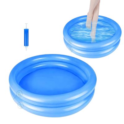 2 Pack Inflatable Pool Foot Bath Basin, Pool Clean Feet Wash Basin Tray with Pump, Pools Entry Ladder Portable Above Ground Pools - Blue