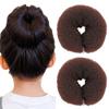 2PCS (20cm/8 Inch) Khaki Hair Donuts Bun Maker Soft Foam Ring Styling Tool for Updos Chignons view 1