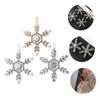 3Pcs Rhinestone Snowflake Hair Clips Pearl Barrettes for Women Holiday Parties view 2