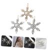3Pcs Rhinestone Snowflake Hair Clips Pearl Barrettes for Women Holiday Parties view 4