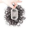 23.1inch Base 7.8inch Length Light and Thin Short Curly Human Hair Wiglet Hairpiece For Women Thin Hair (Natural black,handmade 20cm) view 1