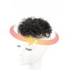 23.1inch Base 7.8inch Length Light and Thin Short Curly Human Hair Wiglet Hairpiece For Women Thin Hair (Natural black,handmade 20cm) view 2