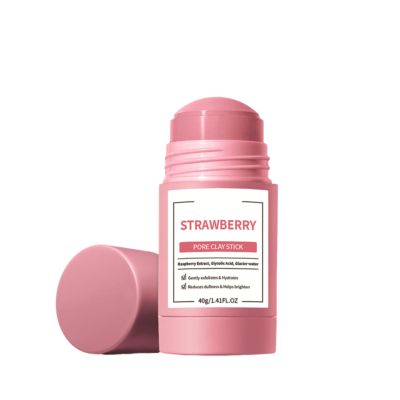 Blackhead Removing Mud Facial Mask, Pore Cleaning, Acne Removing, Deep Moisturizing and Oil Controlling Facial Mask for Both Men and Women (Strawberry puree film)