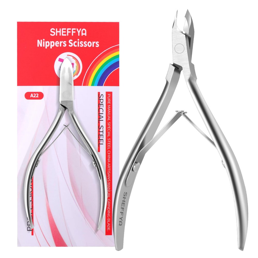 5pcs*222 SHEFFYA Professional Cuticle Trimmer Nail Cuticle Cutter Stainless Steel Cuticle Nippers with Sharp Blades of Cuticle Clippers Manicure Tools with Double Nail Care Pedicure Nail Tools Nippers