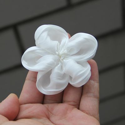 10Pcs 7cm Fashion Elegant Organza Flower For Hair Accessories Artifical Flower (10Pcs White)