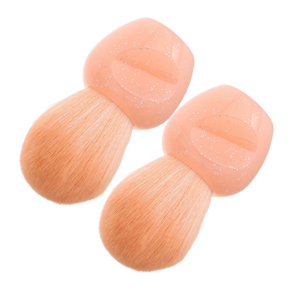 HONMEET 2pcs Mini Makeup Powder Brush for Blush and Nail Dust Removal Soft Compact Brushes for Makeup Application and Manicure Clean-up Travel-friendly Beauty Tools