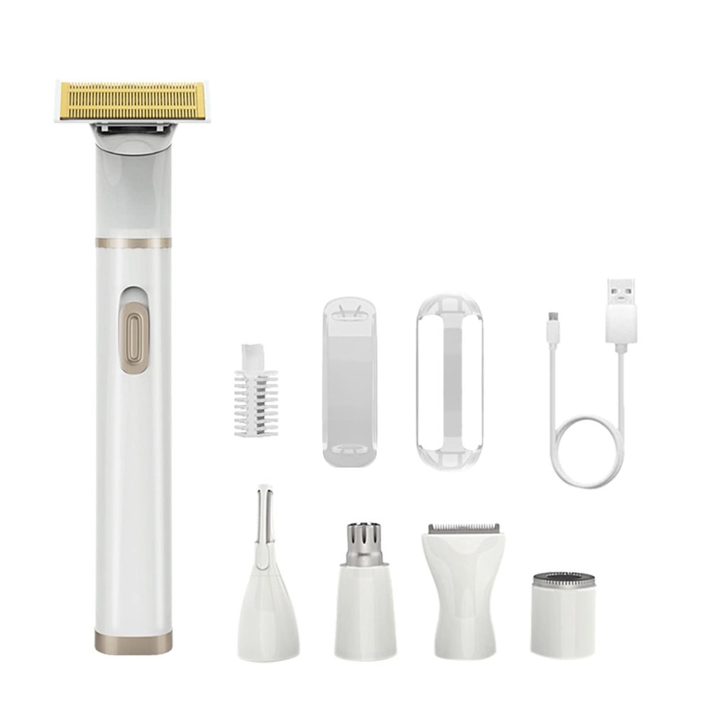 Electric Bikini Trimmer Shaver for Women 5 in 1 Multifunctional Removal Set for Face Lip Chin Underarm Arm with Shaver & Trimmer Attachments