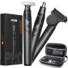 [2025 Upgraded] Beard & Nose Hair Trimmer Kit, [All-in-One] 12 in 1 Rotating Comb, Travel Body Hair Electric Shaver for Men, USB-C Fast Charging, Painless Razor Waterproof Wet/Dry, Black(Pack) view 1