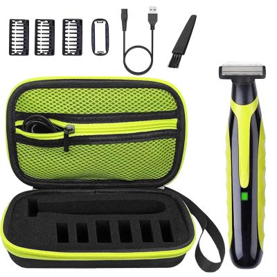 LinMei Mens Electric Shaver Full Body Wet & Dry Shaver, USB-C Fast Charging, IPX5 Waterproof, Cordless Razor for Face, Head, Body Includes Beard Trimmer Attachment (Trimmer+Green Travel Box)