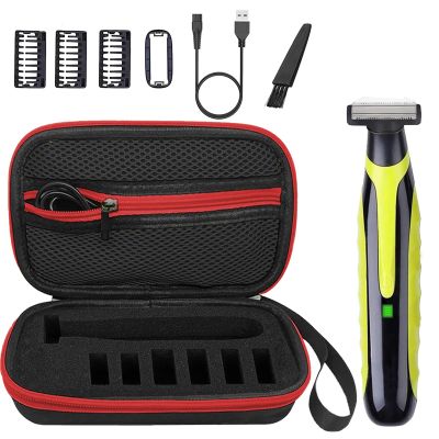 LinMei Mens Electric Shaver Full Body Wet & Dry Shaver, USB-C Fast Charging, IPX5 Waterproof, Cordless Razor for Face, Head, Body Includes Beard Trimmer Attachment (Trimmer+Black-Red Travel Box)