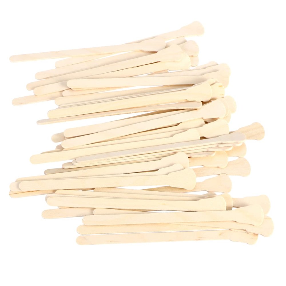 DEARMAMY 200pcs Waxing Sticks for Hard Wax Wooden Applicator Sticks Disposables Skin-friendly for Salon Home