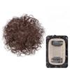 23.1inch Base 7.8inch Length Light and Thin Short Curly Human Hair Wiglet Hairpiece For Women Thin Hair (Natural black,hair whirl 20cm) view 2
